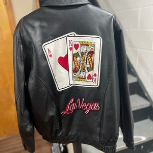 Leather Jacket with Vegas Patch